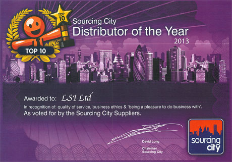 Sourcing City Distributor of the Year Certificate