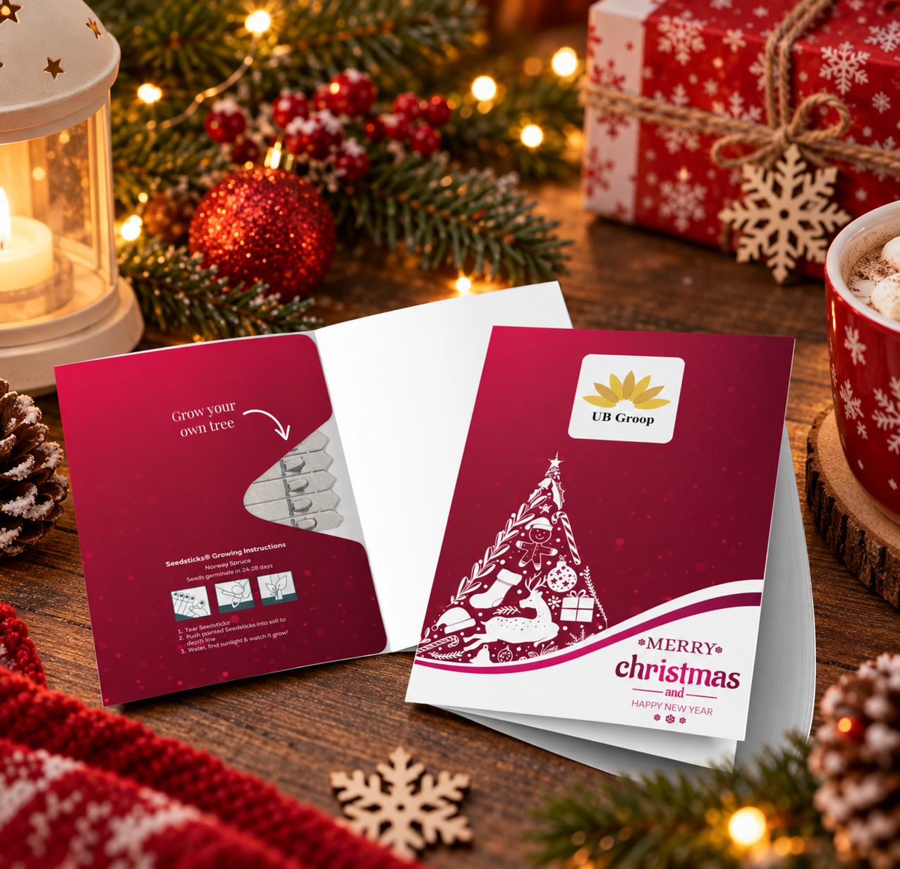 Seeded Christmas Greetings Cards
