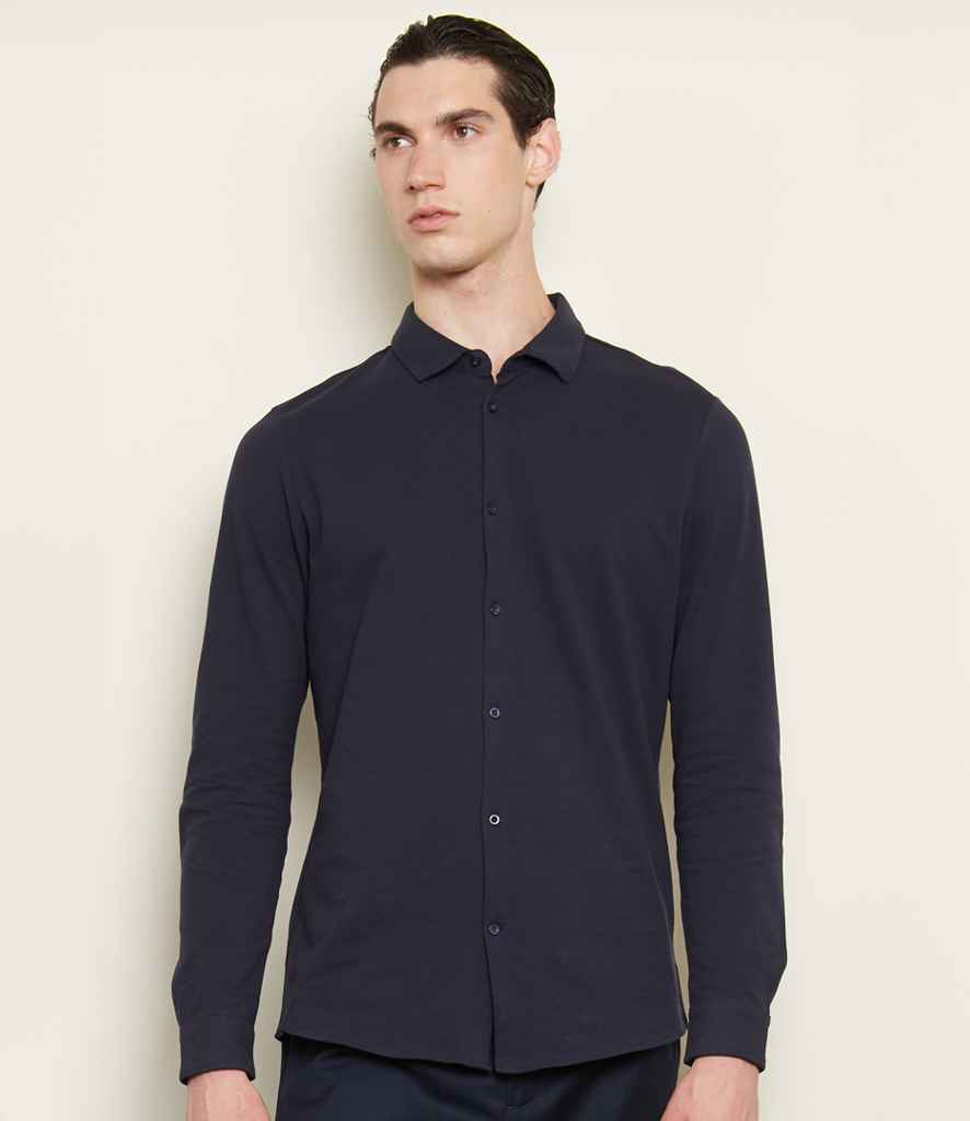 NEOBLU Basile Organic Cotton Long Sleeve Piqué Shirt