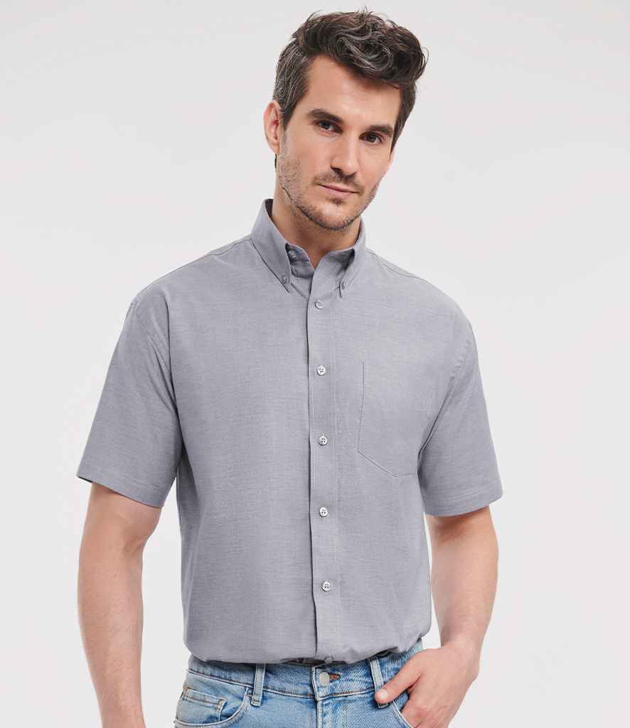 Russell Collection Short Sleeve Easy Care Oxford Shirt