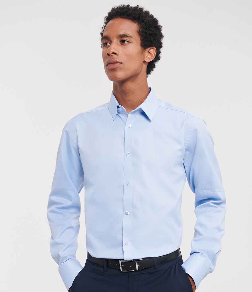 Russell Collection Long Sleeve Herringbone Shirt