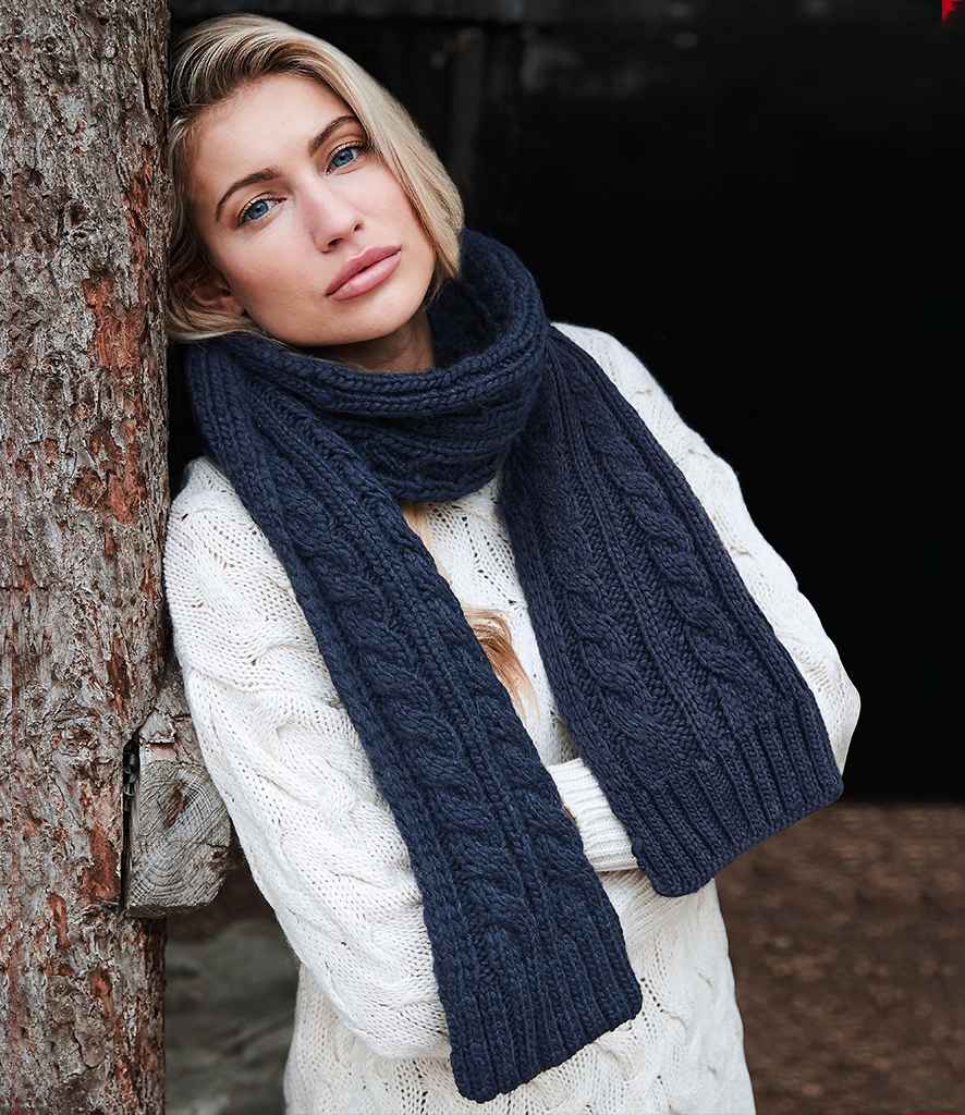 Beechfield Cable Knit Melange Scarf