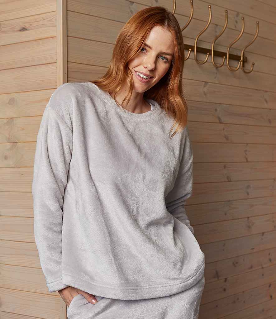 Brand Lab Ladies Plush Fleece Crew Neck Sweatshirt