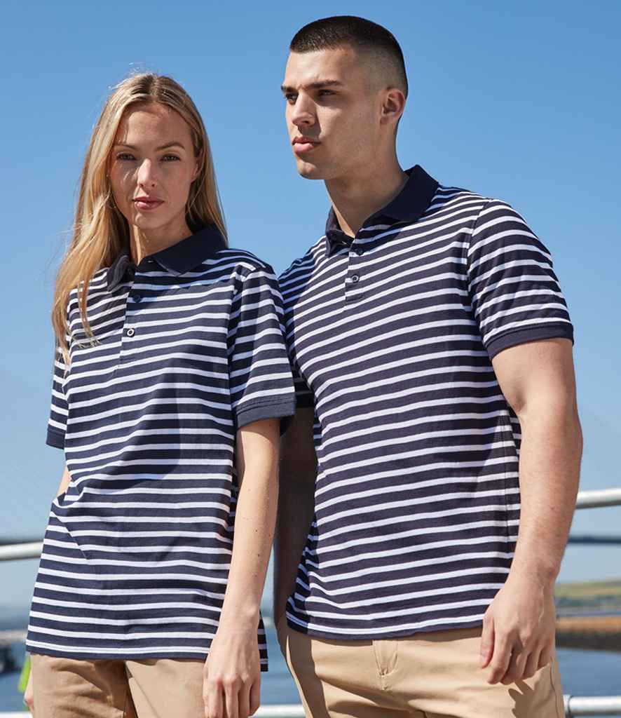 Front Row Striped Jersey Polo Shirt