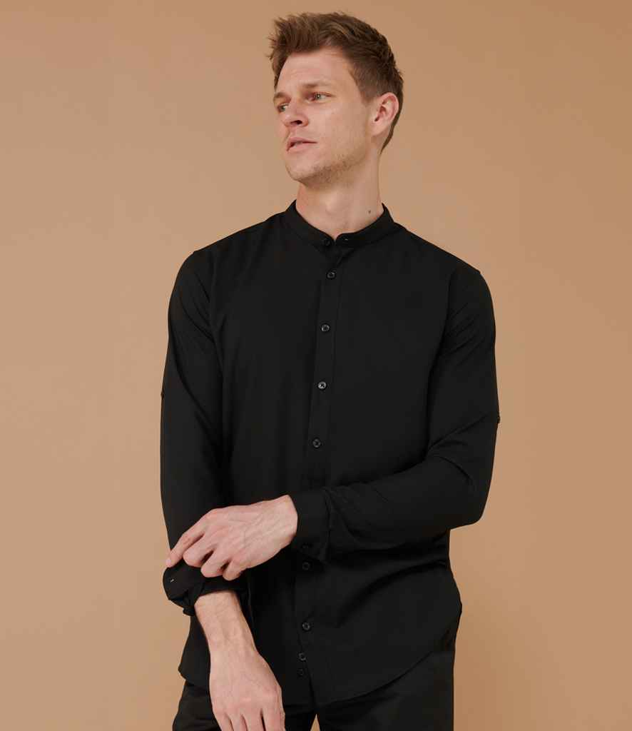 Henbury Mandarin Roll Sleeve Anti-Bac Wicking Shirt