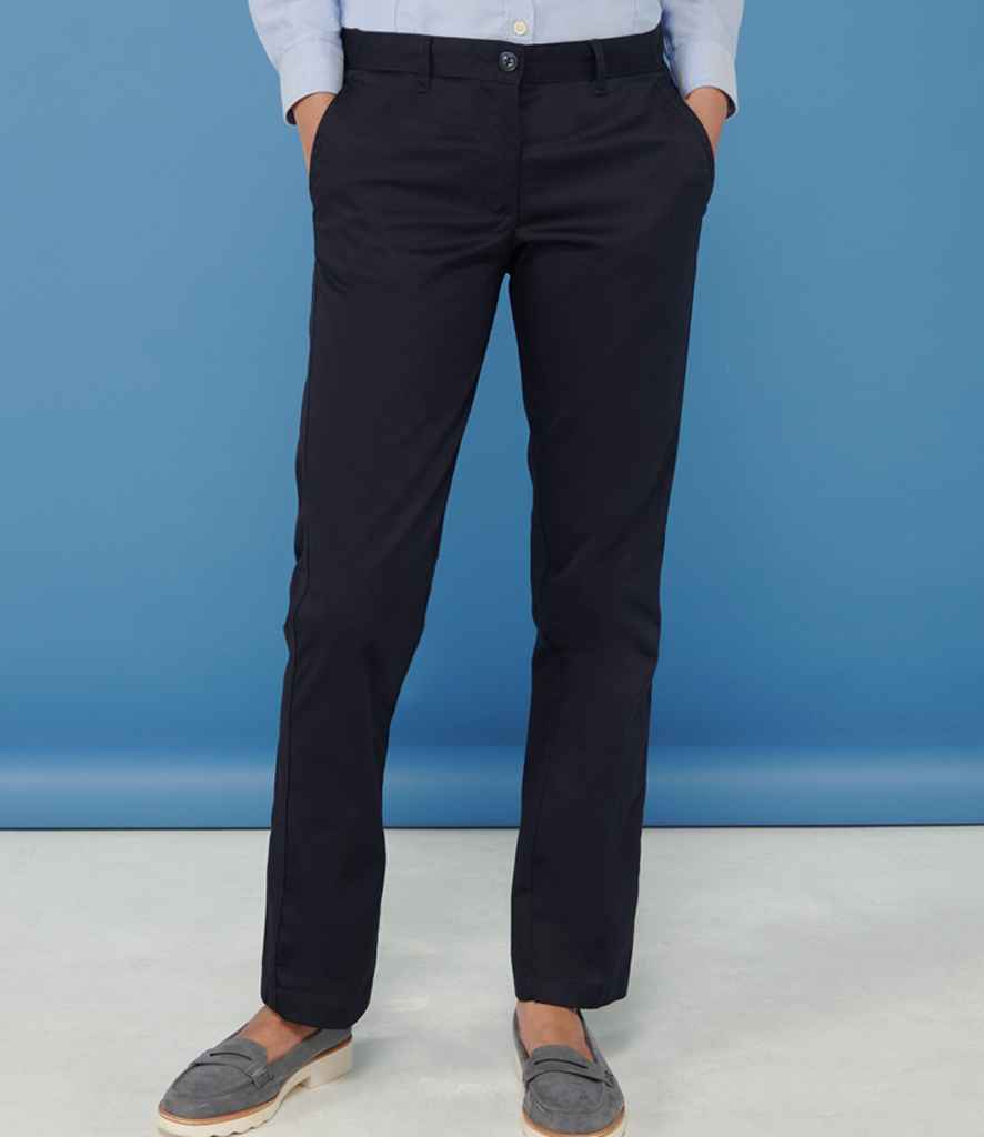 Henbury Ladies 65/35 Flat Fronted Chino Trousers