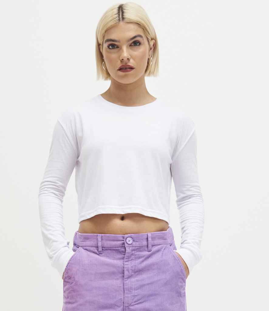 AWDis Ladies Long Sleeve Cropped T-Shirt