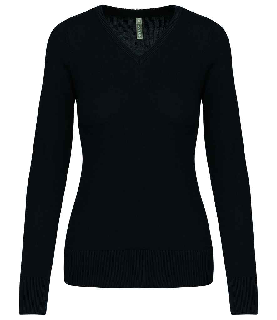 Kariban Ladies Cotton Acrylic V Neck Sweater