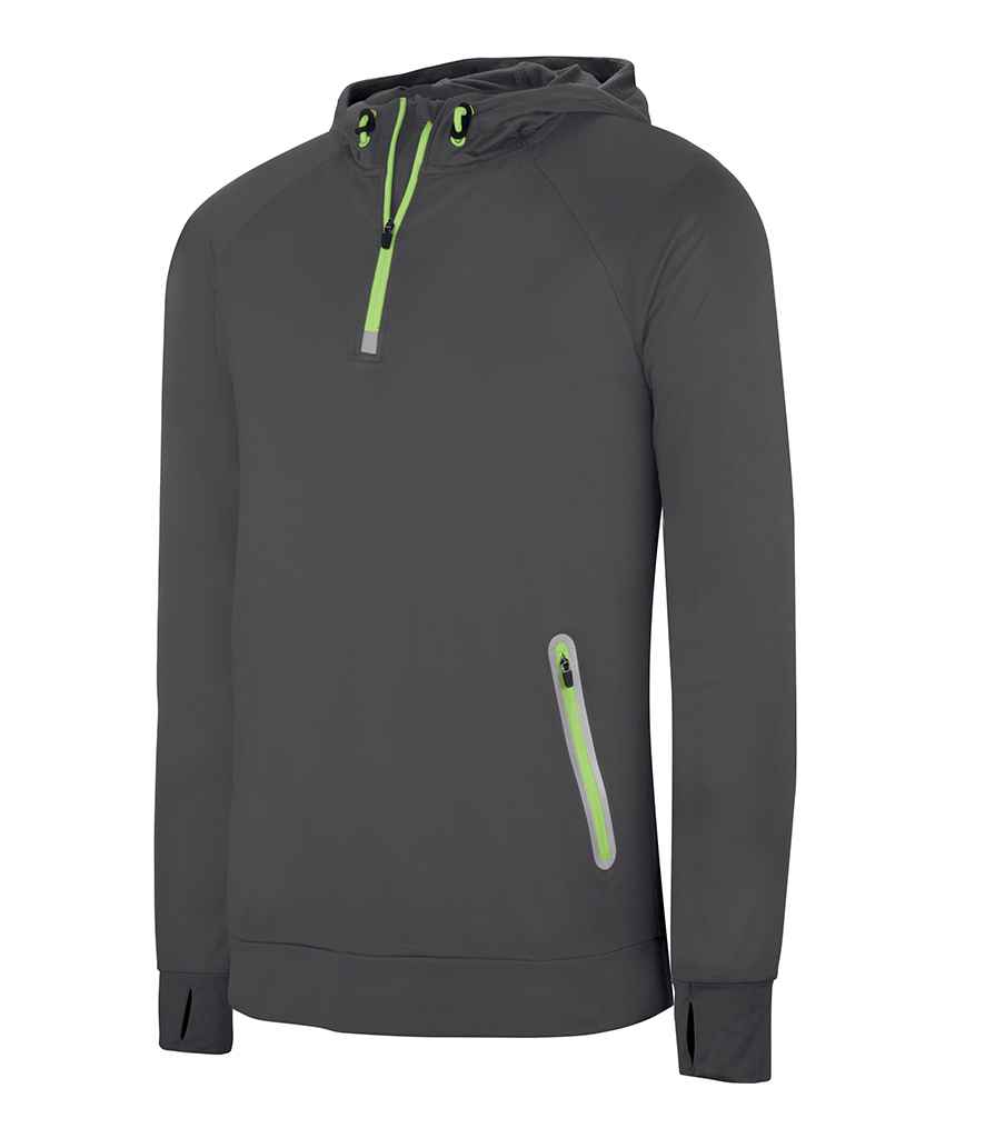 Proact Zip Neck Hooded Sweatshirt