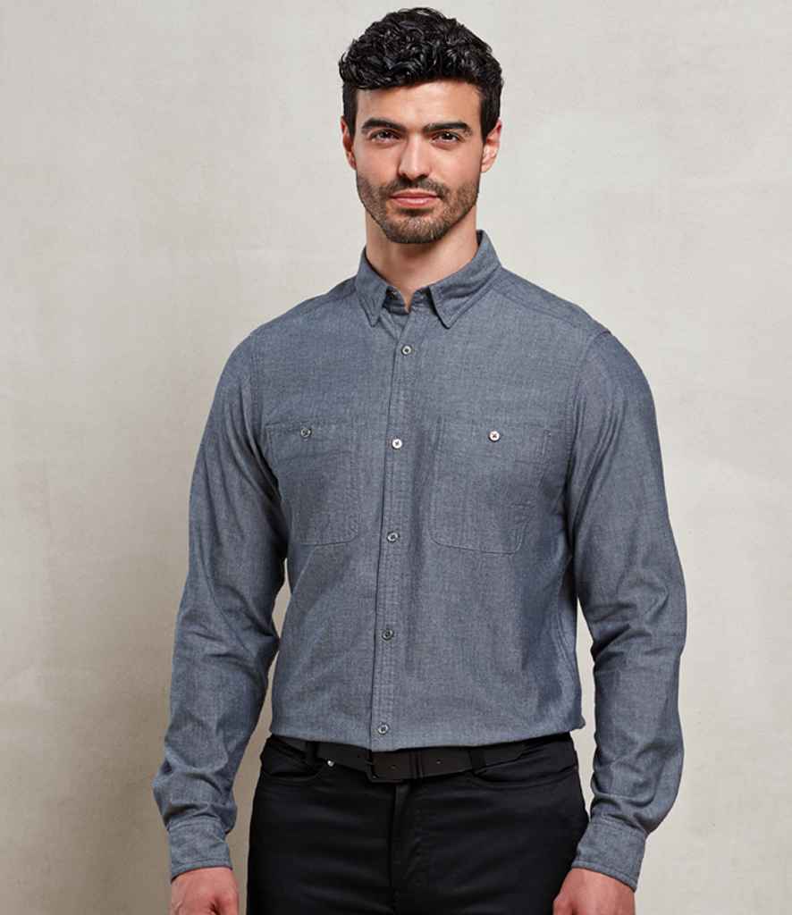 Premier Fairtrade Organic Long Sleeve Chambray Shirt