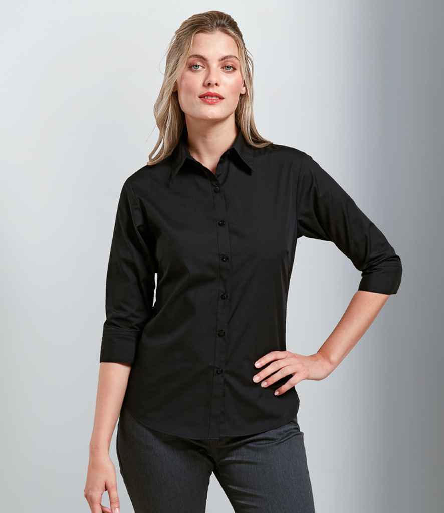 Premier Ladies 3/4 Sleeve Poplin Blouse