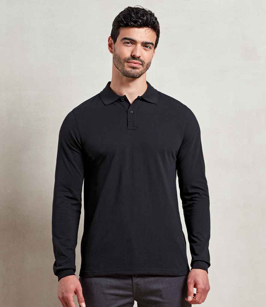 Premier Essential Unisex Long Sleeve Polo Shirt