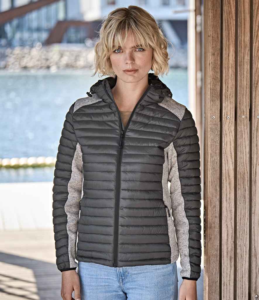 Tee Jays Ladies Crossover Hooded Padded Outdoor Jacket