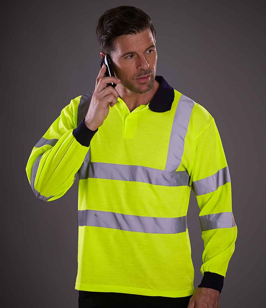 Yoko Hi-Vis Long Sleeve Polo Shirt