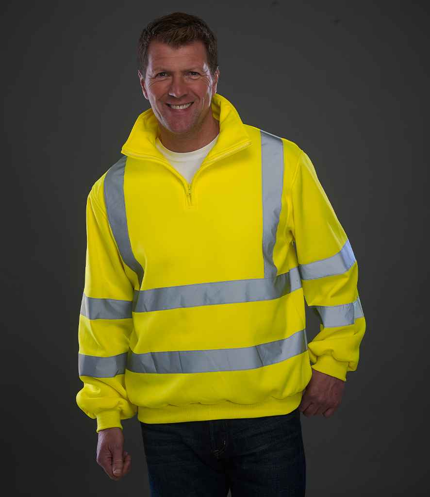 Yoko Hi-Vis Zip Neck Sweatshirt