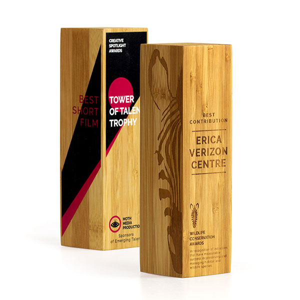 Solid Moso Bamboo Column Award - Engraved