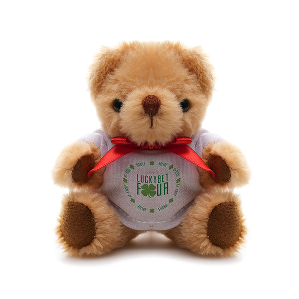 Jointed 13cm Bear Wearing White T-Shirt