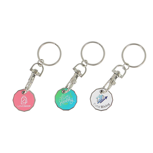 Printed Trolley Token Key Ring - Full Colour