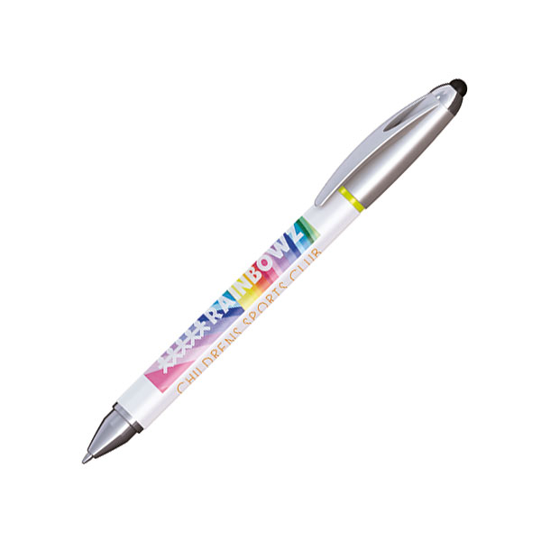 Hi Cap Stylus Ballpen and Highlighter - Full Colour