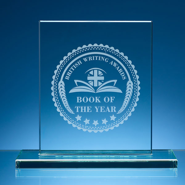 15cm x 12.5cm Jade Glass Rectangle Award - Engraved